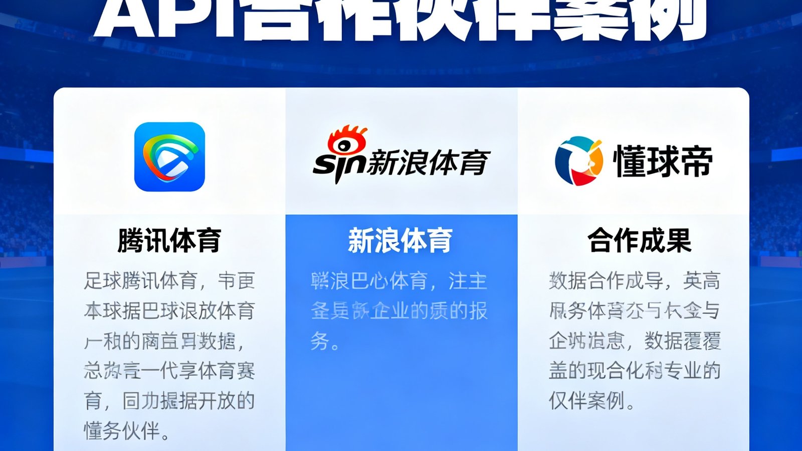 足球巴巴开放数据API合作伙伴案例，包括多家媒体